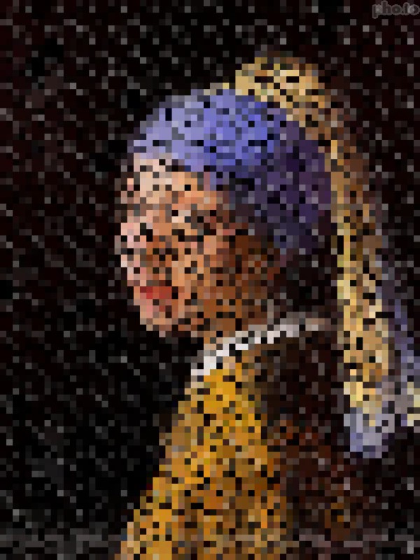 jeune fille à la perle pixel