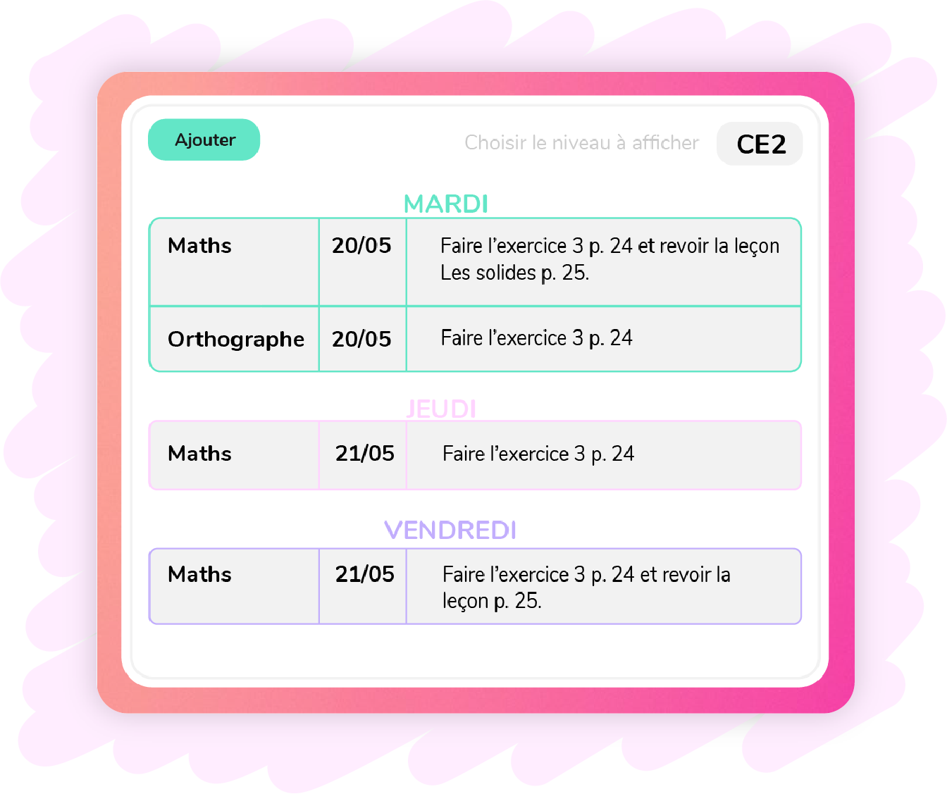 Image illustration Cahier de texte