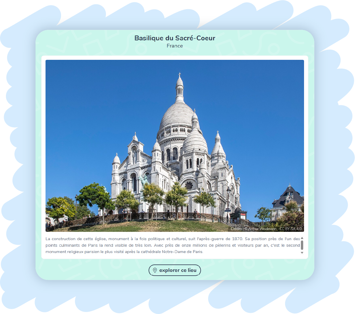 Image illustration Lieu célèbre du jour