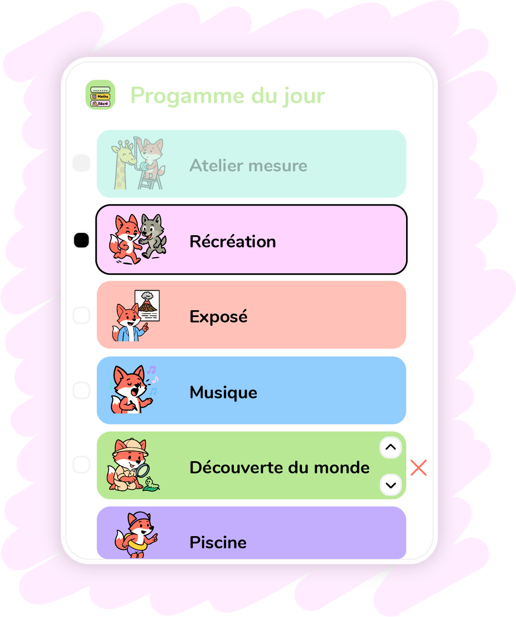 Image illustration Programme du jour